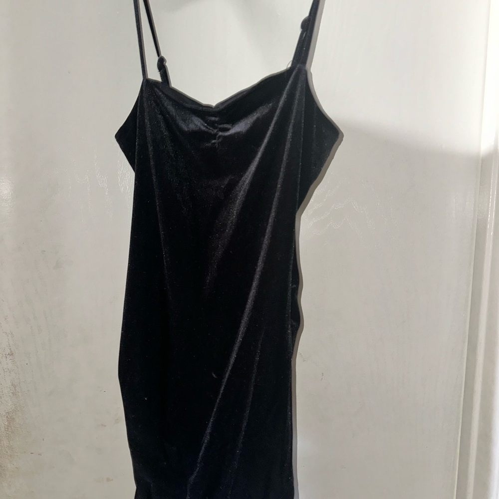 Elegant Black Velvet Slip Dress